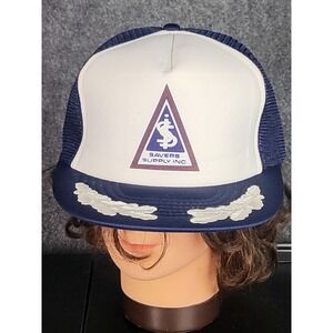 Vintage Savers Supply Inc Trucker‎ Hat Snapback Cap Blue White Mesh Leaf Casual